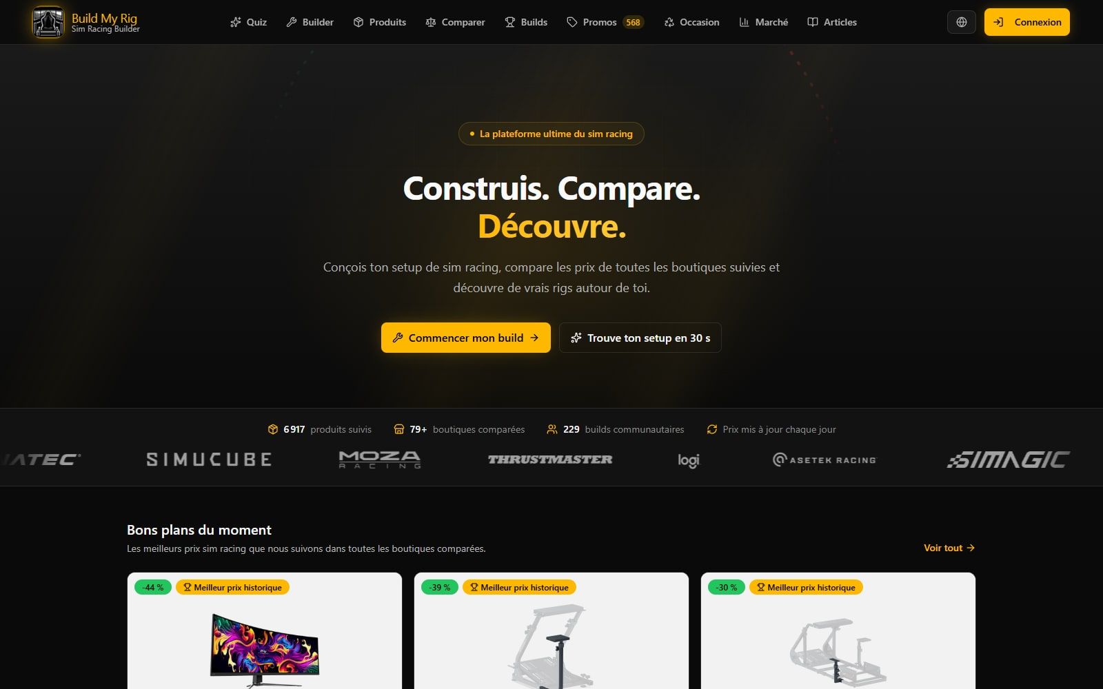 Page d'accueil de Build My Rig