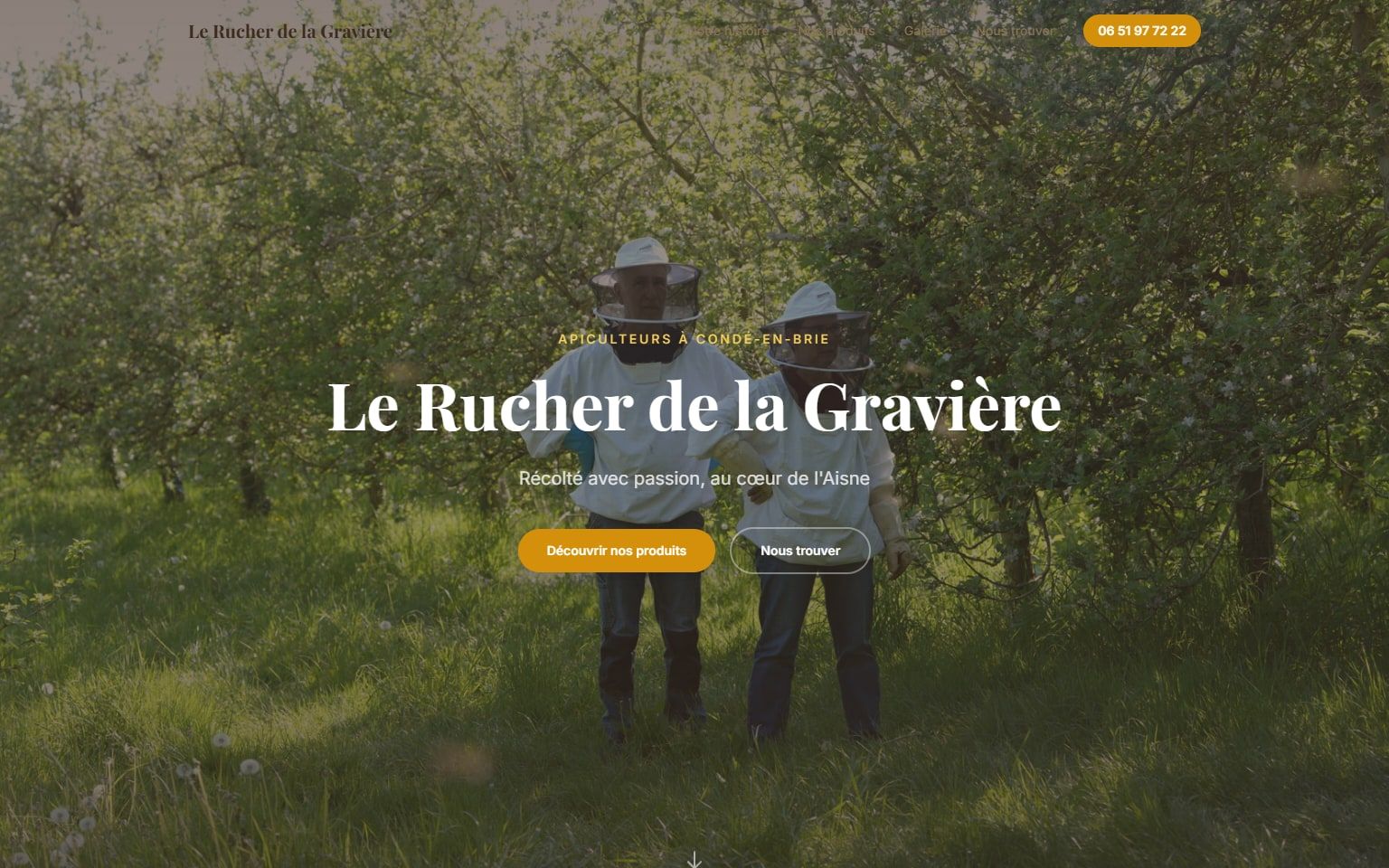 Page d'accueil du Rucher de la Gravière